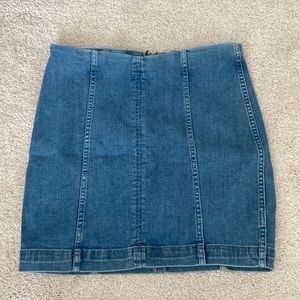 Free People Jean Mini Skirt